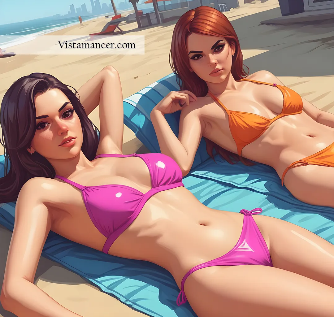 GTA style - two girls sunbathing