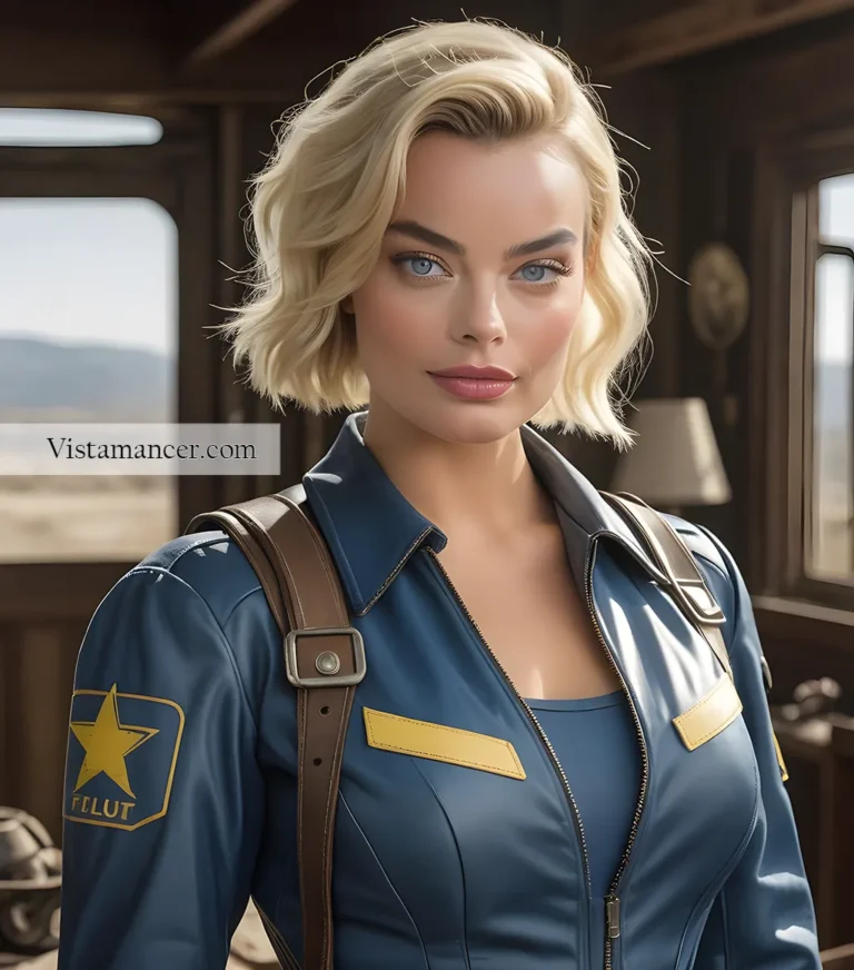 Margot Robbie dress in fallout gear