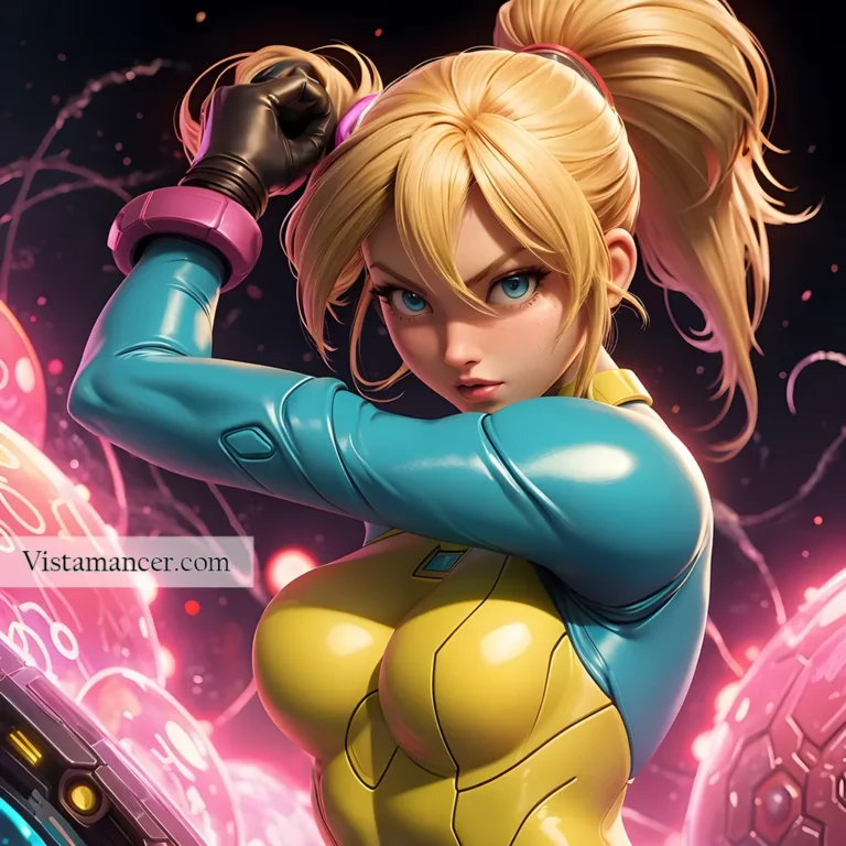 Samus Aran posing like a badass