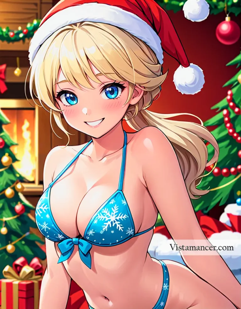 2412 (21) Soaking up the holiday spirit in a blue bikini