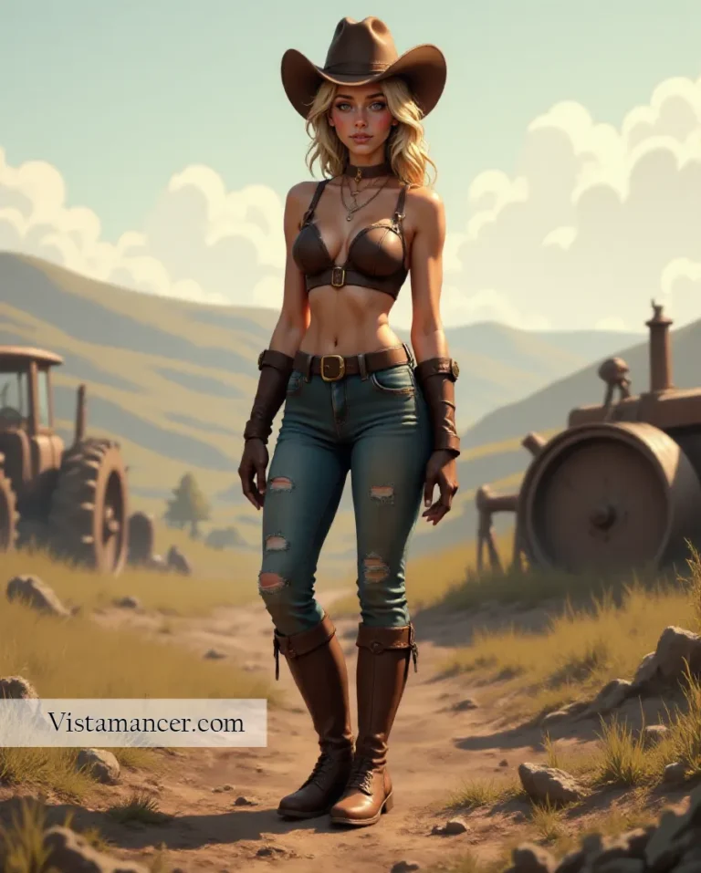 2501 (48) Through the withered golden fields of a fractured world, she walks forward, carrying the light of resilience