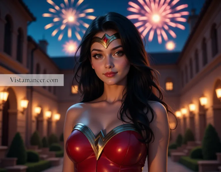 2501 (72) Even Wonder Woman can't resist the magic of fireworks
