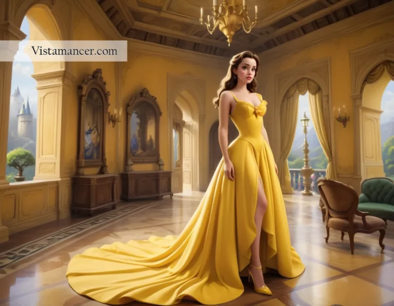 2502 (12) Bathed in golden light, Princess Belle embraces the dawn, her heart as bright as the morning sun 2/4