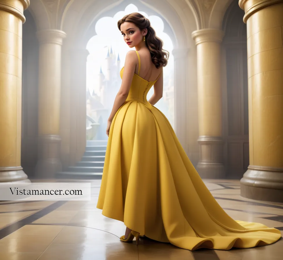 2502 (13) Bathed in golden light, Princess Belle embraces the dawn, her heart as bright as the morning sun 1/4