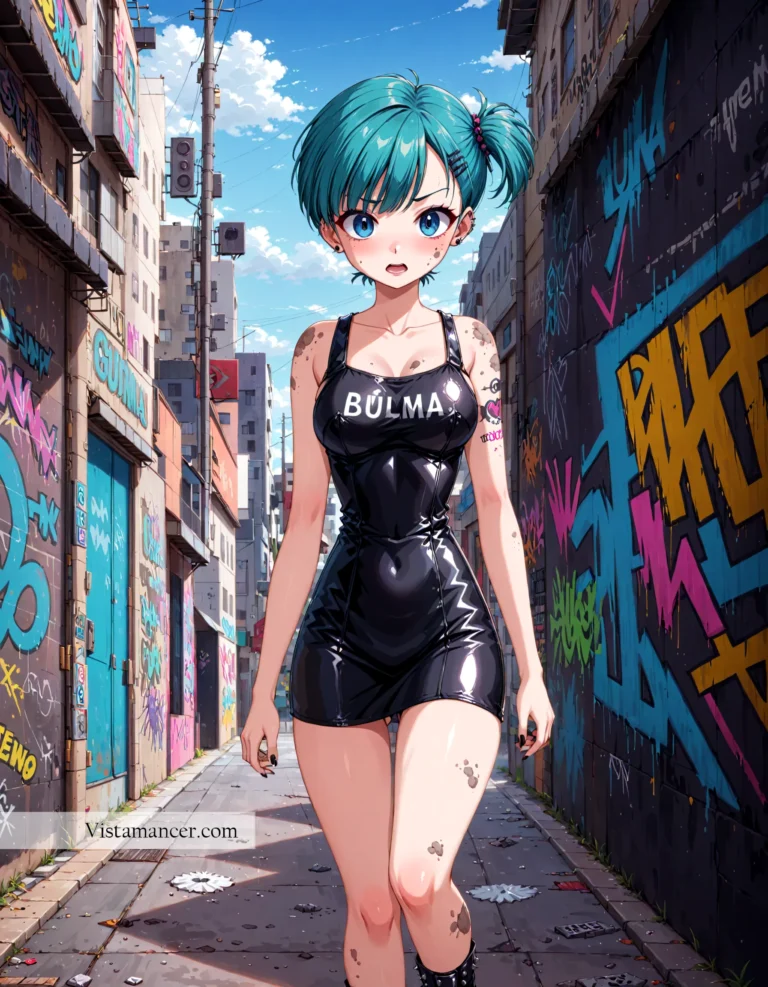 2502 (55) Bulma, turning heads with every step—where the streets meet elegance in a touch of midnight black