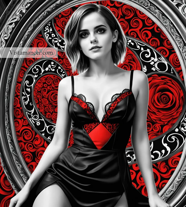 2502 (65) Bold, mysterious, and tinged with crimson—she's the queen of noir with a touch of fire