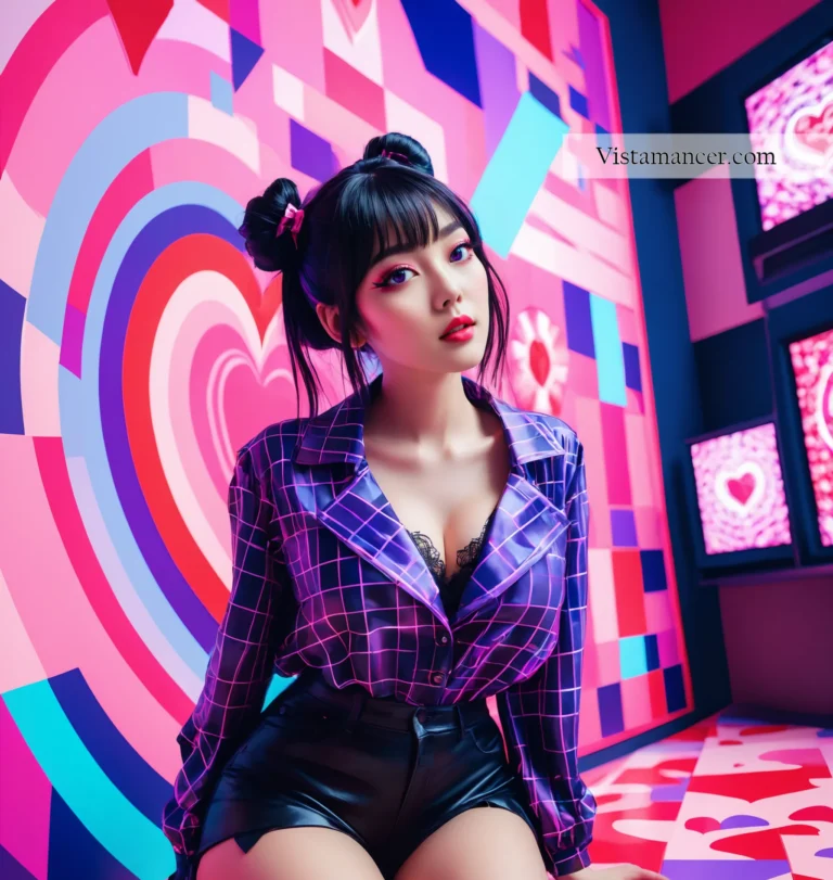 2502 (77) Blurring the lines between digital distortion and style, she's rewriting the rules of glitchcore with every step