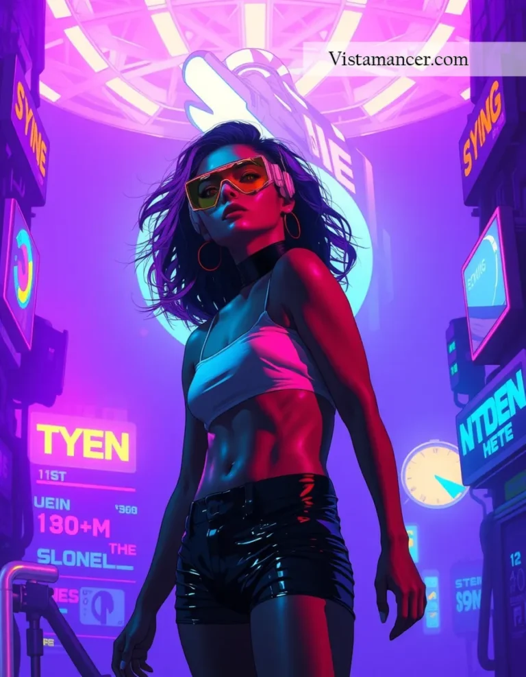 25031 (14) Glowing in purple and seeing the future—cyberpunk style with a sharp edge - Vistamancer AI Art