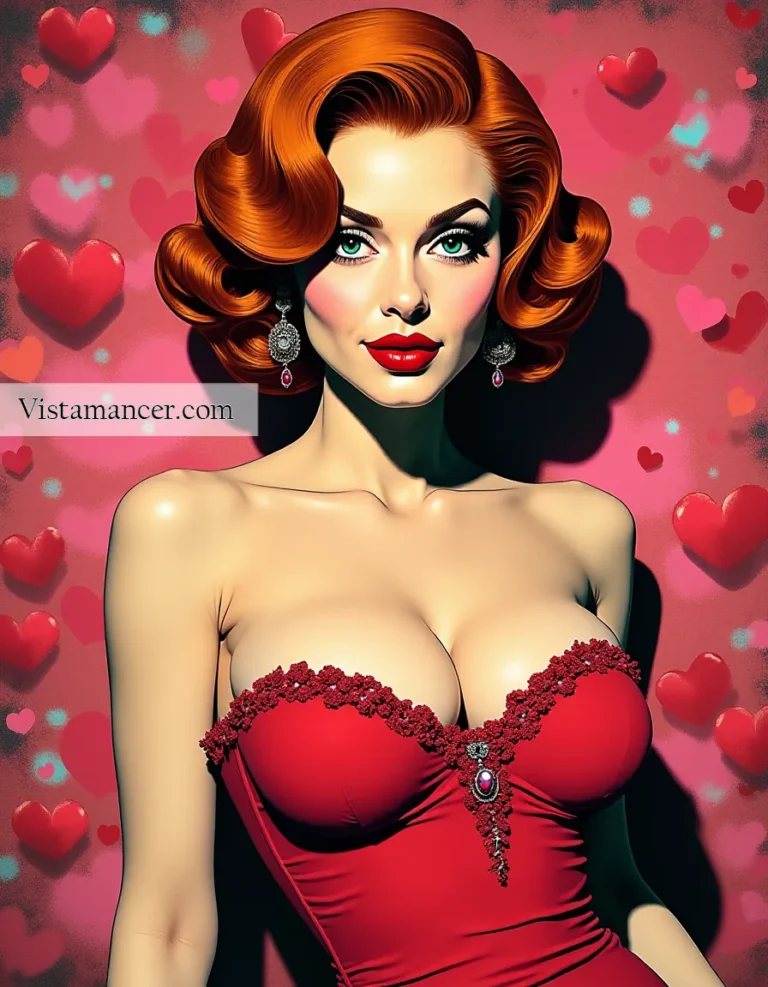 25031 (22) Bold, vibrant, and full of love—pop art perfection with a fiery twist - Vistamancer AI Art