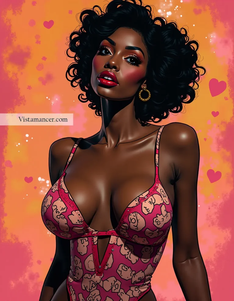 25031 (27) Glowing in every shade—radiant in pink against a bold orange backdrop - Vistamancer AI Art