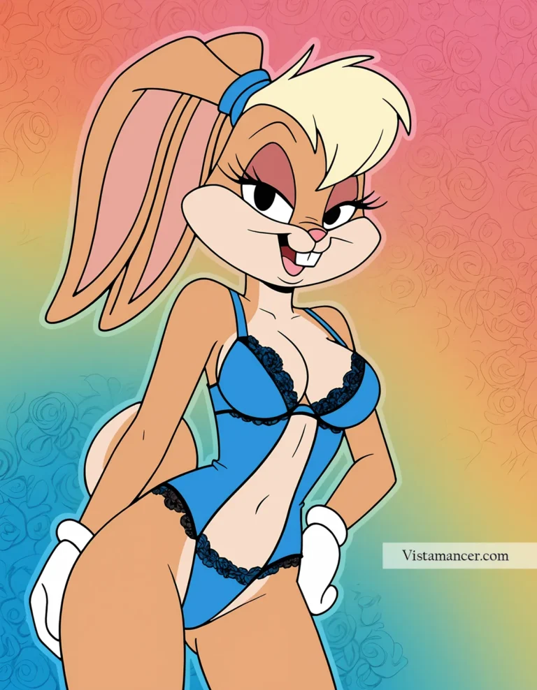 25031 (48) Stylish Lola Bunny in a cute blue outfit, looking confident and playful - Vistamancer AI Art