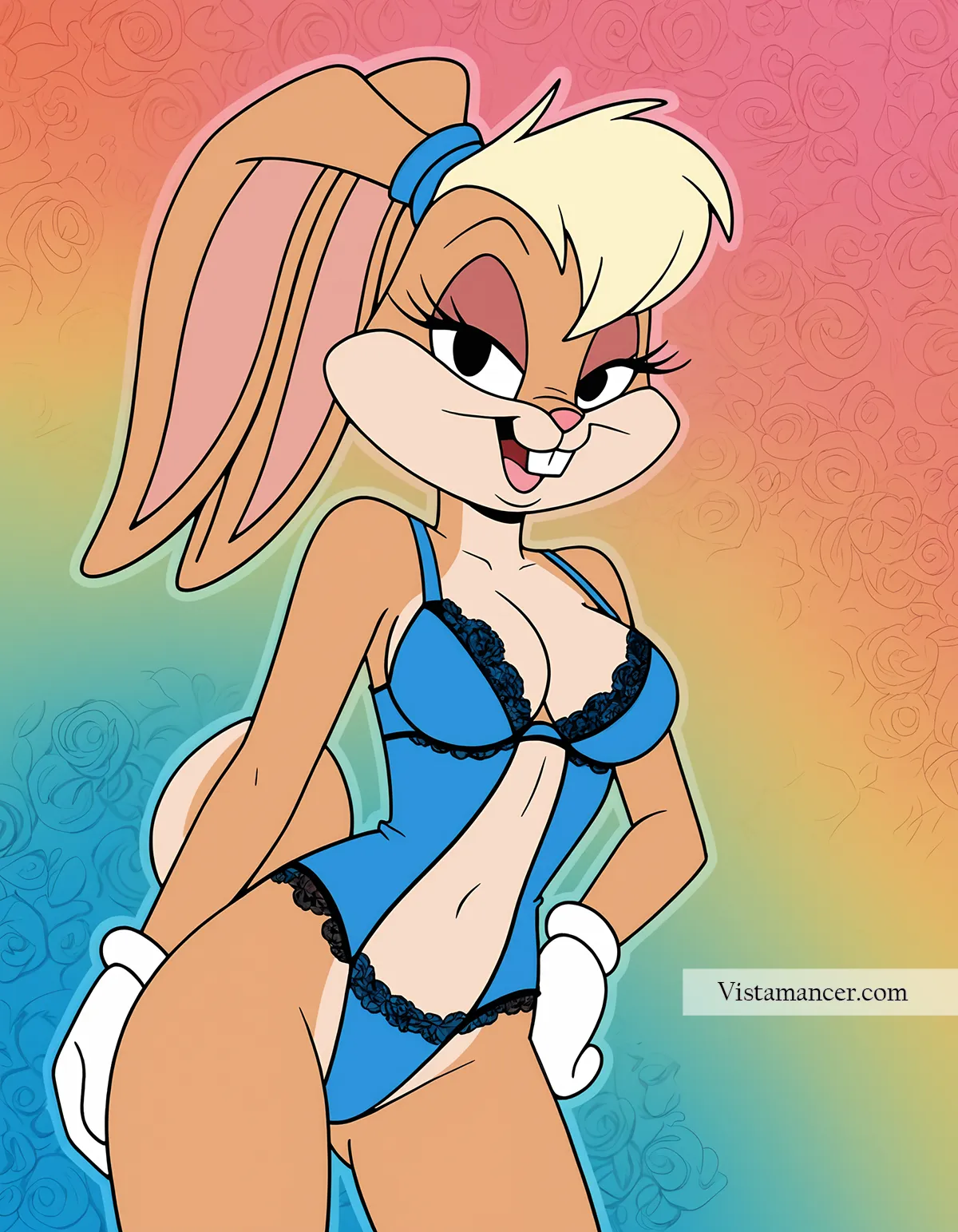 25031 (48) Stylish Lola Bunny in a cute blue outfit, looking confident and playful - Vistamancer AI Art