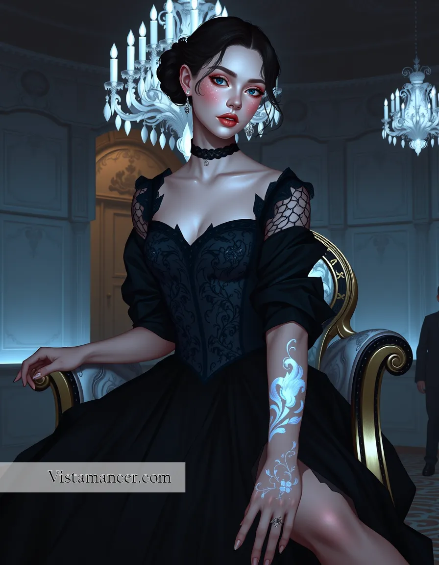 25031 (59) Where gothic beauty meets bold blue - Vistamancer AI Art