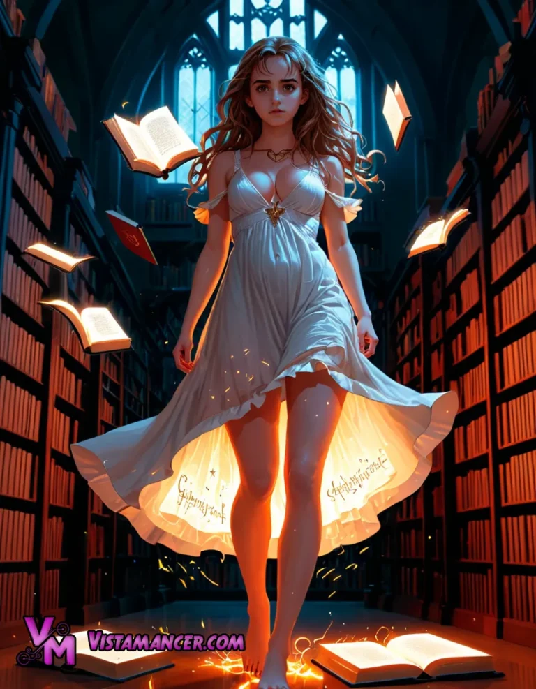 Hermione Granger and the Library of the Lost Arcana - Vistamancer AI Art