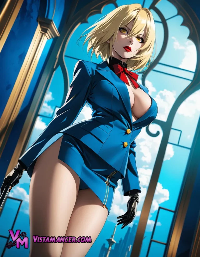 Power in Blue: A Portrait in Still Light - Vistamancer AI Art