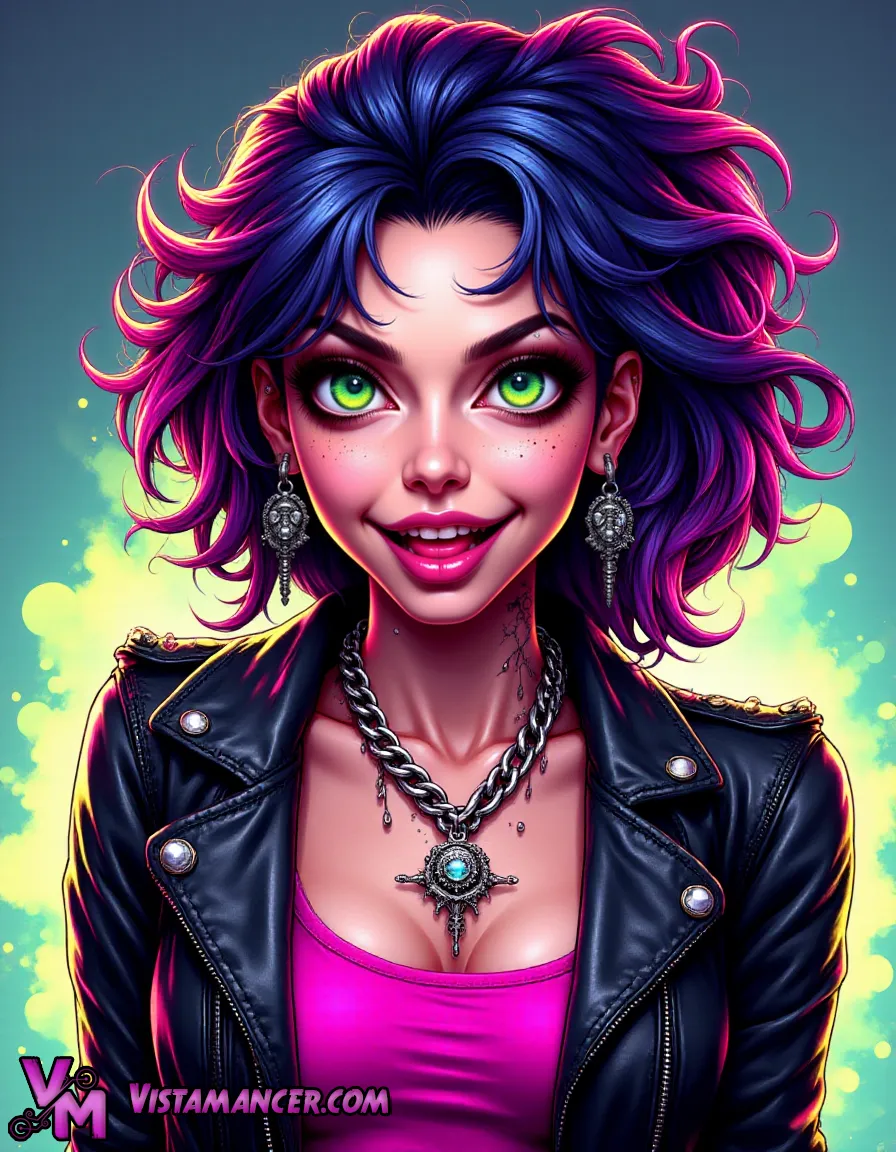 Emerald Haze and Violet Shadows - Vistamancer AI Art
