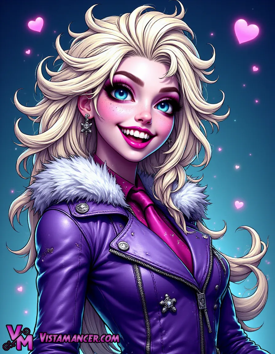 Elsa in Lavender Threads Beneath the Open Blue - Vistamancer AI Art