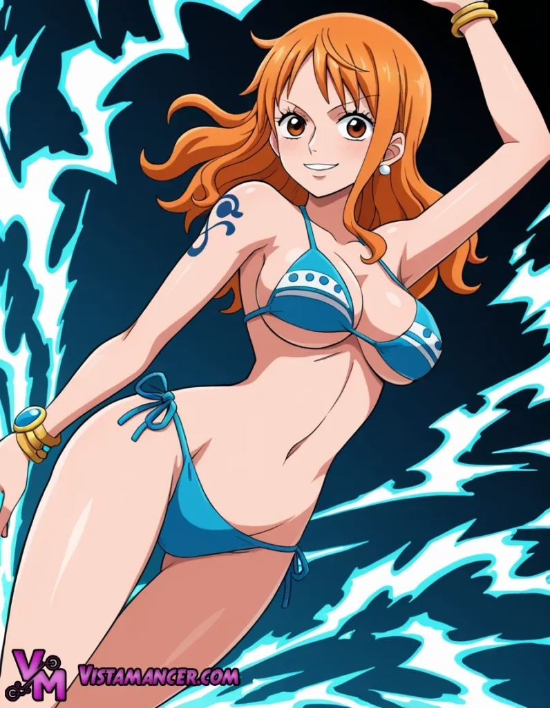 Nami in the Calm of the Current - Vistamancer AI Art