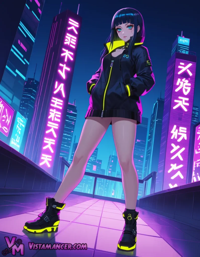 Neon Rebel on the Edge of Tomorrow - Vistamancer AI Art