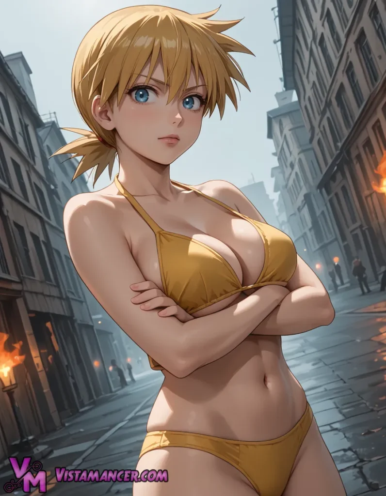 Misty Strikes a Bold Pose - Vistamancer AI Art