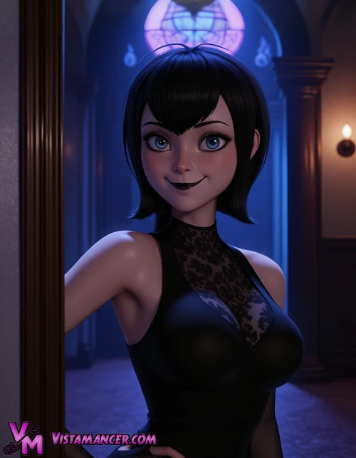 Mavis is trading bats for beauty tonight - Vistamancer AI Art