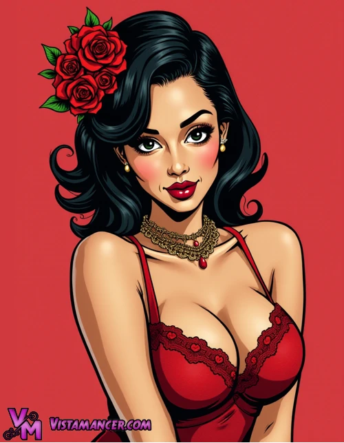 Rosey Latina Pop Art - Vistamancer AI Art