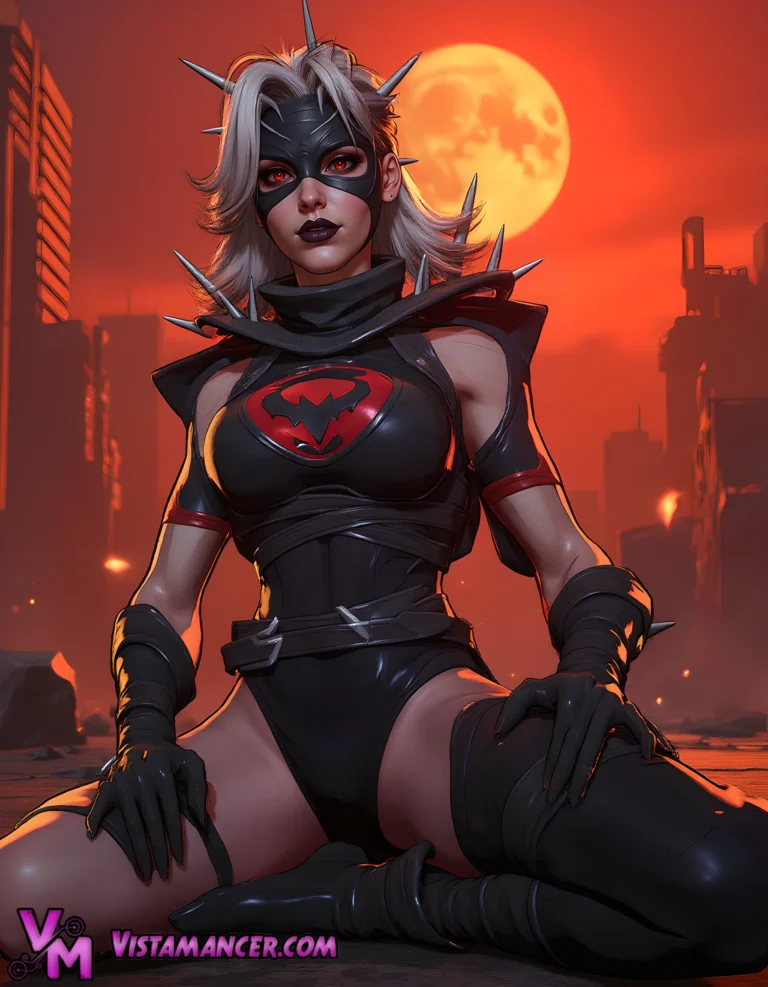 Dark Dominion Rising Under Blood Moon - Vistamancer AI Art
