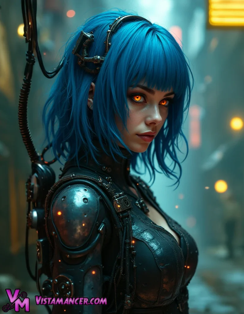 Cyber Blue - Beautiful is Boring - Vistamancer AI Art