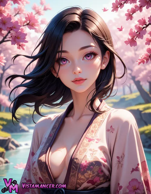 Enchanting Whisper of Sakura Serenity - Vistamancer AI Art