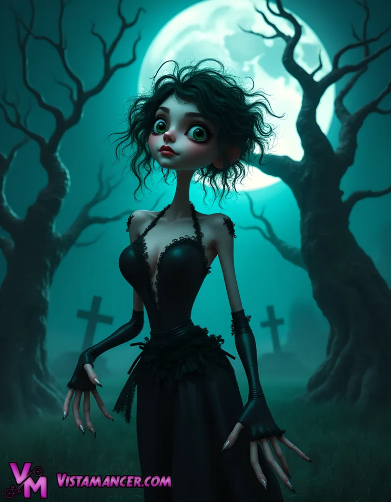 Eerie Moonlit Phantom Revealed - Vistamancer AI Art
