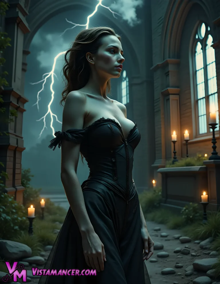 Terror in the Fog-Shrouded Graveyard - Vistamancer AI Art