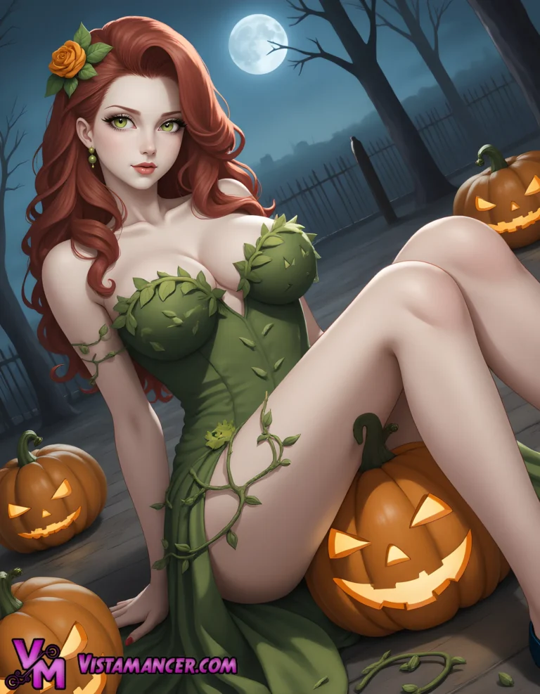 Poison Ivy’s Enchanted Halloween - Vistamancer AI Art