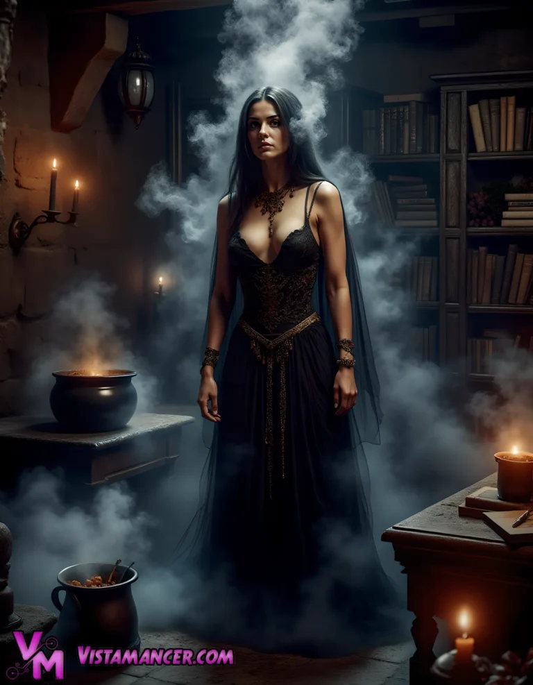 Mistress of the Mystical Cauldron - Vistamancer AI Art