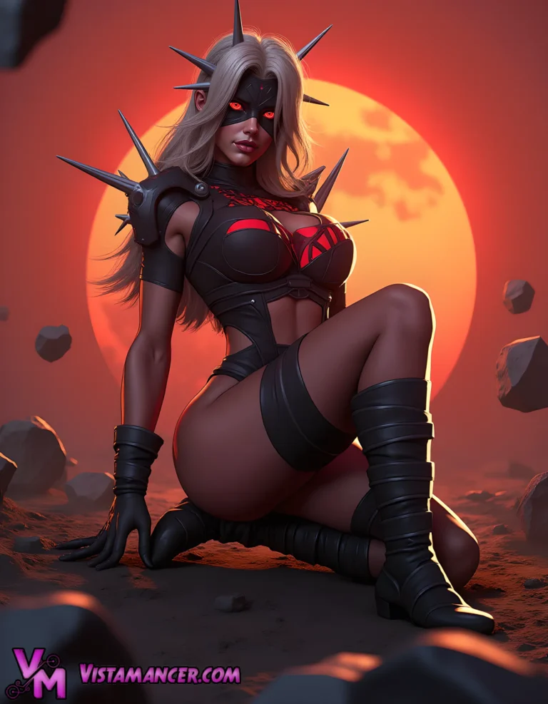 Malice Unleashed in Crimson Shadows - Vistamancer AI Art