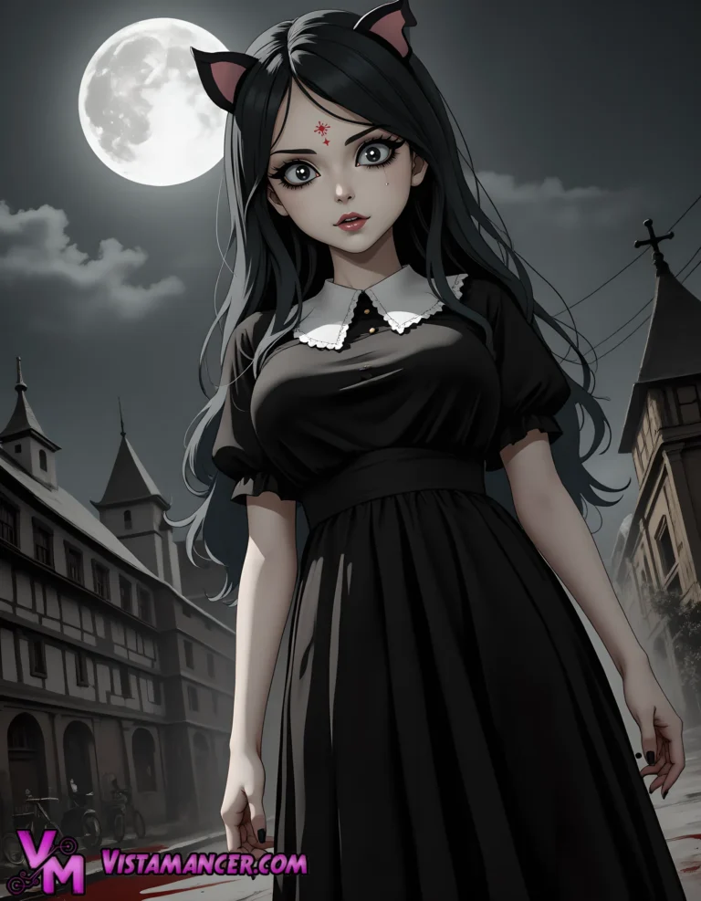 Mystical Claire's Moonlit Curse - Vistamancer AI Art
