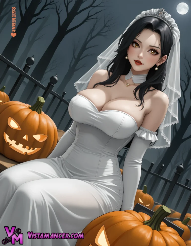 Spooky Bride’s Pumpkin Patch Secrets - Vistamancer AI Art