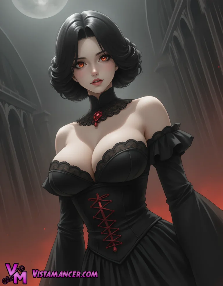 Mysterious Vampire Queen Emerges - Vistamancer AI Art