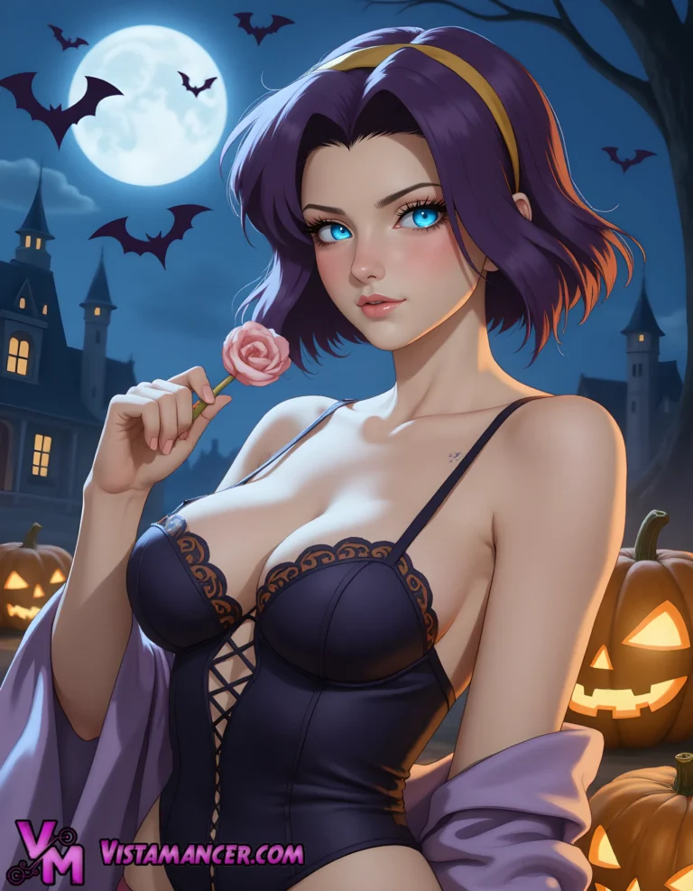 Faye Valentine’s Seductive Lollipop Spell - Vistamancer AI Art