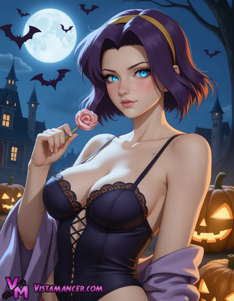 Faye Valentine’s Seductive Lollipop Spell - Vistamancer AI Art