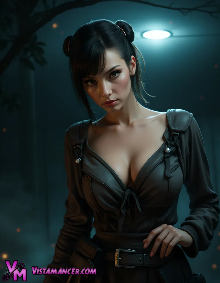 Silent Shadow Hunter in the Midnight Mist - Vistamancer AI Art