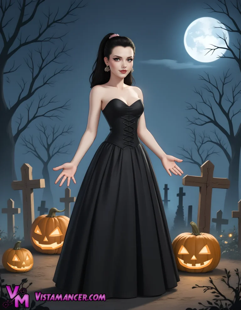 Enchanting Vampire Queen Rules the Haunted Night - Vistamancer AI Art