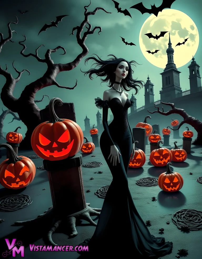 The Midnight Lady of Shadows - Vistamancer AI Art