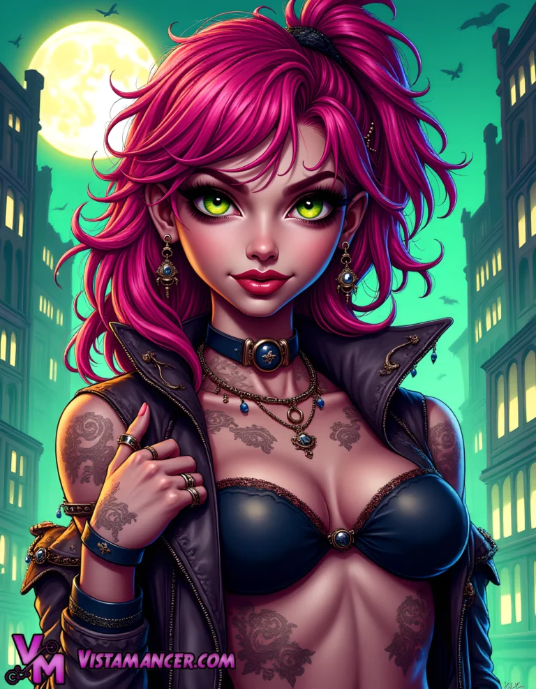 A Vampire Queen in a Cityscape - Vistamancer AI Art