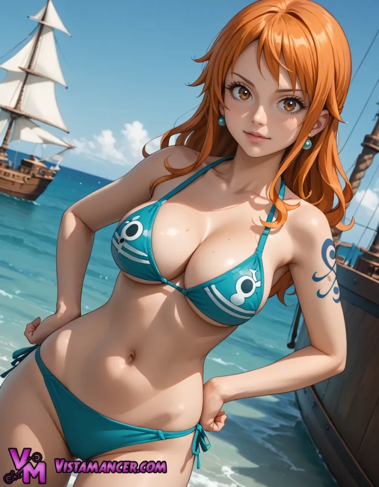 Nami and the Pirate Seas - Vistamancer AI Art