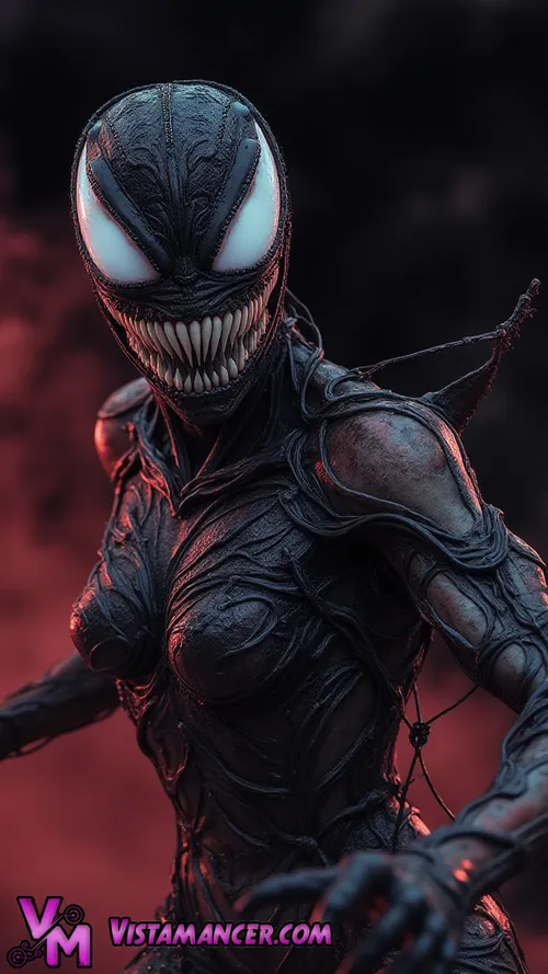 She Venom Rises from the Symbiote Abyss - Vistamancer AI Art