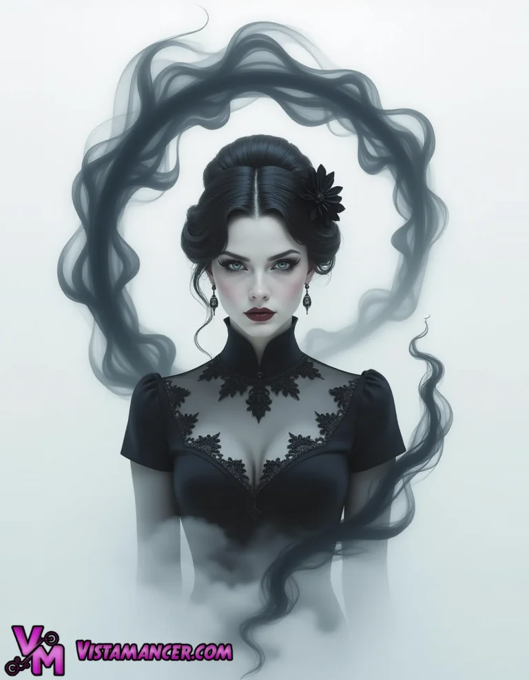Ghost Queen of the Midnight Veil - Vistamancer AI Art