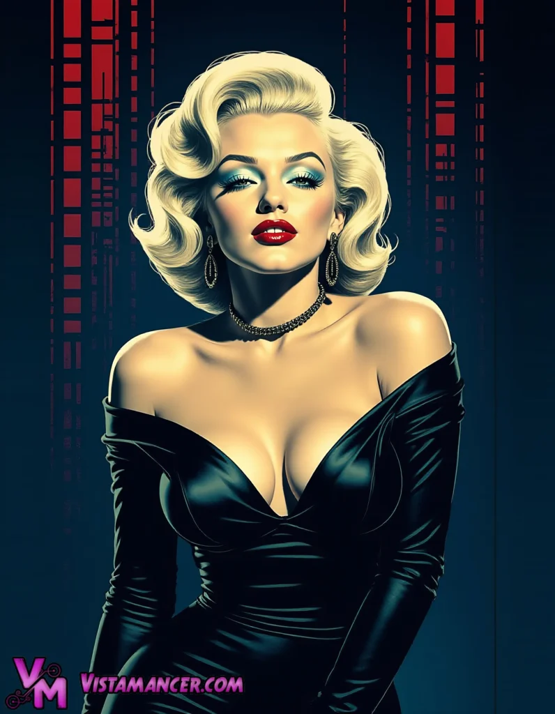 Midnight Glamour of the Hollywood Bombshell - Vistamancer AI Art