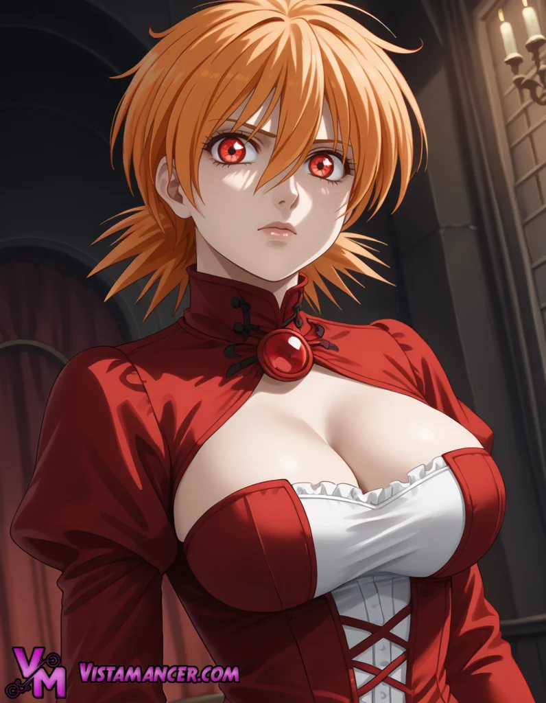 The Vampire Who Wears Her Power Like a Crimson Crown - Vistamancer AI Art