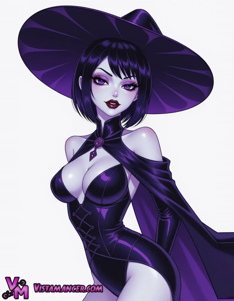 The Velvet Witch Who Commands the Night - Vistamancer AI Art
