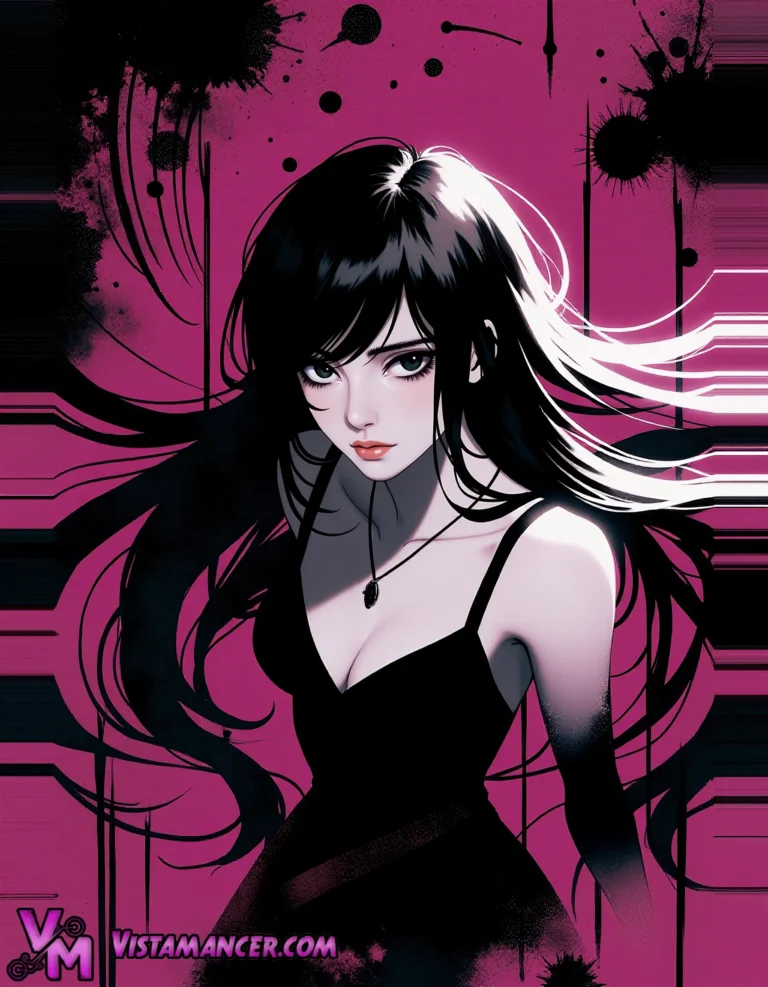 Shadow Siren in Neon Magenta - Vistamancer AI Art